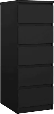 Image de Achaldi - Commode, 50x40x111h cm Noir, 5 Tiroirs