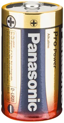Produktbild von Panasonic 1x2 LR20PPG, Einwegbatterie, Alkali, 1,5 V, 2 Stück(e), Blau, Gold, Rot, 33,6 mm
