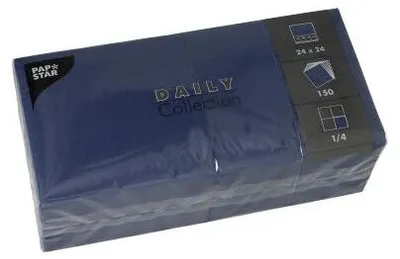 Produktbild von Servietten "DAILY Collection" 1/4-Falz 24 cm x 24 cm dunkelblau