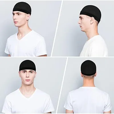 Produktbild von 3 Stück Unisex Satin Seidig Wave Caps 360 540 720 Wave Elastic Band Silky Durag Headwear Strümpfe Perücke Beanie Cap Soft Breathable Skullies Beanies Cap für Schlafen Dusche