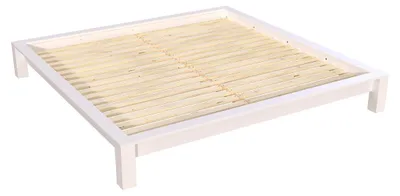 Image de Lit King Size 200x200 bois massif, Blanc