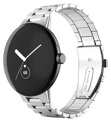 Produktbild von Für Google Pixel Watch 3 41mm / 2 / 1 Stahl Metall Design Ersatz Armband Silber Smart Uhr Neu