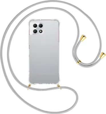 Produktbild von Handykette Backcover-Schutzhülle mit Band (Metall goldfarben) für T-Mobile REVVL 7 5G / T Phone 2 5G - silbergrau