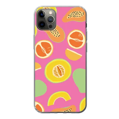 Produktbild von MuchoWow® Handyhülle Schutzhülle Hülle für iPhone 12 Pro Max Obst - Muster - Rosa Silikon Softcase Handy Hülle - Hartschale