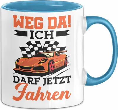 Produktbild von Führerschein Bestanden Tasse Geschenk Bestandende Führerscheinprüfung Geschenkidee Weg Da Ich Darf Jetzt Fahren Kaffee-Becher (Blau)
