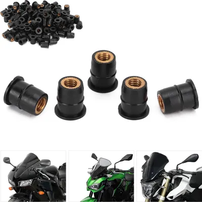 Zdjęcie produktu dla 100 sztuk gumowych modyfikacji M6 x 0,8 mm do przednich szyb motocykli i quadów
