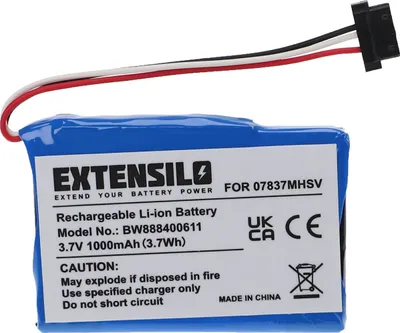 Produktbild von EXTENSILO Akku kompatibel mit Becker Traffic Assist 827, 107, 7926, 7927, 7977, 7988, Highspeed 7934 GPS Navigation Navi (1000 mAh, 3,7 V, Li-Ion)