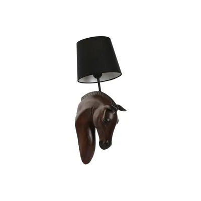 Produktbild von Wandleuchte Home ESPRIT Schwarz Dunkelbraun Kolonial Pferd 220 V 18 x 21,5 x 50,5 cm (2 Stück)