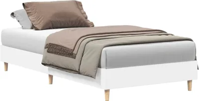 Image de vidaXL Cadre de lit sans matelas Blanc 90x190 cm Bois composite