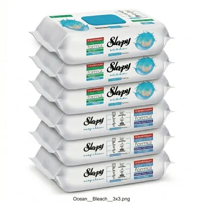 Produktbild von Sleepy Easy Clean Oberflächenreinigungstücher – 3x100 Ocean + 3x100 Blau | Staubmagnet