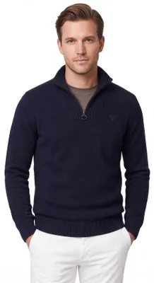 Produktbild von Trui Barbour half zip donkerblauw wol