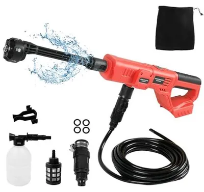 Akku-Hochdruckreiniger 1000 PSI, 6-in-1-Düse, 5 m Schlauch