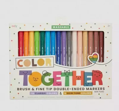 Produktbild von Ooly Marker Farbset - 18 Stück mit Regenbogen- und Hauttönen