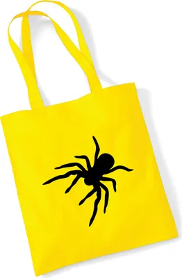 Produktbild von Huuraa Jutebeutel Spinne Silhouette 10 Liter Yellow Baumwolle Tasche Geschenkidee