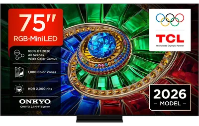 Produktbild von TCL RM7L 75RM7L, 190,5 cm (75"), 3840 x 2160 Pixel, RGB-Mini LED, Smart-TV, WLAN, Schwarz