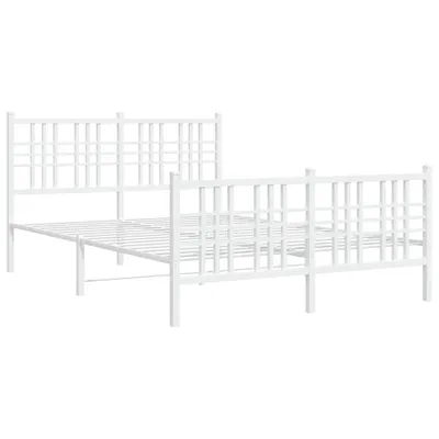 Immagine prodotto di vidaXL Struttura letto con testiera e pediera in metallo bianco 137x190 cm