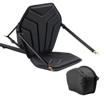 Immagine prodotto di VEVOR 1 x Sedile per kayak, spessore 31 mm, sedile imbottito per paddleboard, sedile per imbarcazioni con schienale, tasca portaoggetti, cinghie regolabili e cuscino esagonale per SUP, canoa e barca da pesca