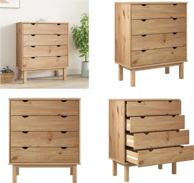 Immagine prodotto di vidaXL Cassettiera OTTA 76,5x39,5x90 cm in legno massiccio - Cassettiera - Cassettiere - Cassettiera - Cassettiera - Cassettone