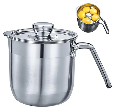 Eiertrenner aus Edelstahl, 5 Eier, mit Deckel und Griff, 1500 ml