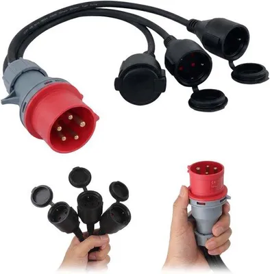 Produktbild von CEE Adapter 16 A - 3 x 230 V Anschluss - Leistungsstromteiler - ideal für Wohnmobil-Umladung - ShopFlot