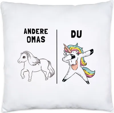 Produktbild von Andere Omas Du Kissen inkl. Füllung beste Oma Omi der Welt Geschenk Einhorn Geburtstag Muttertag Enkel Enkelin