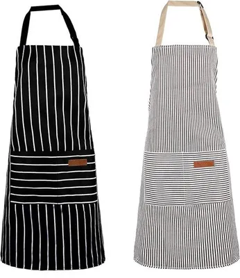 Immagine prodotto di Grembiuli da cucina regolabili in cotone e poliestere per adulti, ideali per la casa, la cucina, il bar e il ristorante