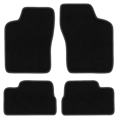 Obrázok produktu pre Velúrové autokoberce pre: Opel Kadett E 1984-1991 (hatchback/kombi/sedan) – sada 4 ks, čierne, na mieru – Wielganizator BASIC