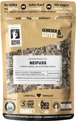 Produktbild von Beifuß, geschnitten, Beifußkraut getrocknet, ideal auch für Beifußtee, 10 x 50g