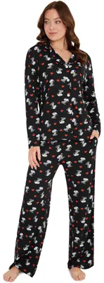 Obrázok produktu pre Pyžamo Peanuts Snoopy, dámske, dlhé, s gombíkmi, roztomilá pyžamová súprava, domáce nosenie