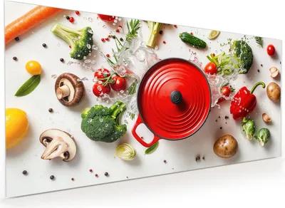Produktbild von Küchenrückwand Spritzschutz Glas mit Motiv Kochvorbereitung 40 x 40 cm