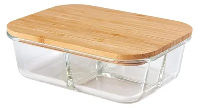Produktbild von Borosilikatglas-Aufbewahrungsbehälter mit Bambusdeckel