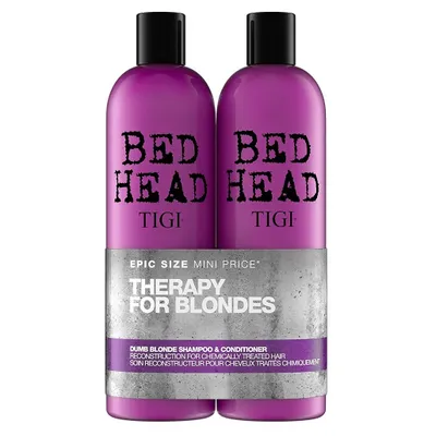 Produktbild von Tigi Bed Head Dumb Blonde Shampoo & Conditioner Shampoo und Conditioner für blondes Haar 750 ml + 750 ml