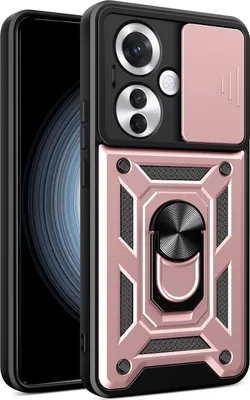 Produktbild von Hülle für Oppo Reno11 F Magnetische Ring Ständer Halter Dia Kameraschutz TPU Bumper Silikon Schutzhülle Rosa