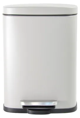 Produktbild von B&S Abfalleimer Kosmetikeimer Metall 5 Liter grau eckig mit Absenkautomatik