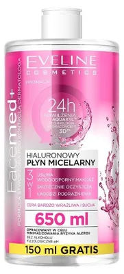 Obrázok produktu pre Eveline Cosmetics Facemed+ – micelárna voda, čistenie, hydratácia – Kartón 6 ks