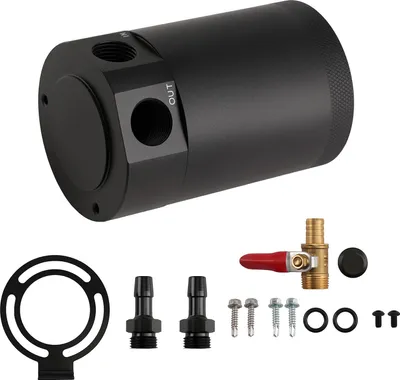 Image de Réservoir de récupération d'huile à 2 ports Réservoir de récupération en aluminium Collecteur d'huile Réservoir d'huile 3/8" NPT