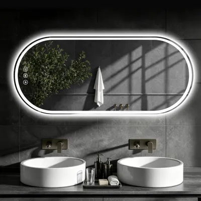 Obrázok produktu pre Zrkadlo s LED osvetlením, rozmer 165x66 cm, s funkciou proti zahmlievaniu, vodotesné (IP65)