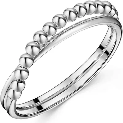 Produktbild von MATERIA by Matthias Wagner Ring mit Kugeln 925 Silber Größen 51 54 57 59 62 in Schmucketui SR-54