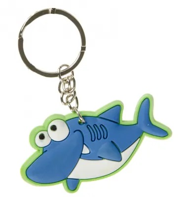Produktbild von schlüsselanhänger Hai Junior 6 cm Gummi grün/blau