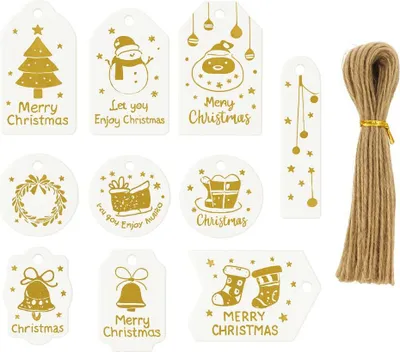 Produktbild von 50 weiße und goldene Tischkarten für Geschenke