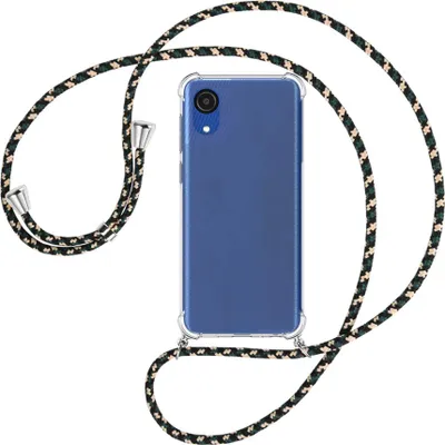 Produktbild von Handykette Backcover-Schutzhülle mit Band (Metall silberfarben) für Samsung Galaxy A03 Core (SM-A032 6.5'') - camouflage