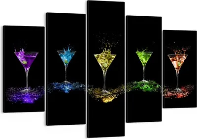 Produktbild von Bild auf Leinwand - Leinwandbild - Cocktail trinken Alkohol Glas - 150x100cm - Wand Bild - Wanddeko - Leinwanddruck - Bilder - Kunstdruck - Leinwand bilder - Wandkunst - EA150x100-0442