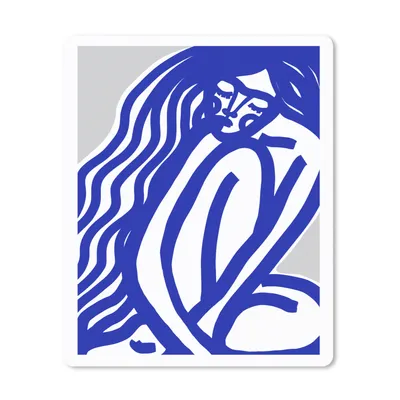 Produktbild von MuchoWow® Mauspad Mousepad Blau - Porträt - Frau - Abstrakt 19x23 cm - Mousepads - Maus Mat - Pad - Mausunterlage - Mauspads - Spielen