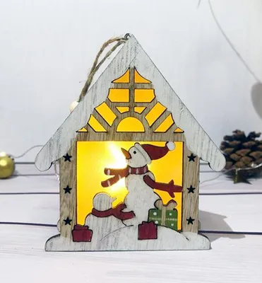 Zdjęcie produktu dla MagicHome Vianoce dekoracja LED bałwanek w domku 9,2x3x10,4 cm - zestaw 12 szt.