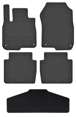 Productafbeelding van Rubberen automatten + tunnelmat voor Honda CR-V V vanaf 2019 (SUV) – 5-delig, zwart, op maat – Wielganizator SolidTread