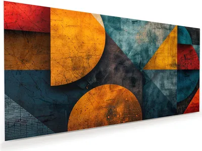Produktbild von Glasbild 120x60cm in XXL für Wohnzimmer, Schlafzimmer Motiv Geometrische Kunst