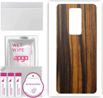 Produktbild von apgo Rückseite Schutzfolie, Skin, kompatibel mit Tecno Phantom X, Hinten Displayschutzfolie aus Vinylfolie, kratzfest, einfache Montage - Tigerwood