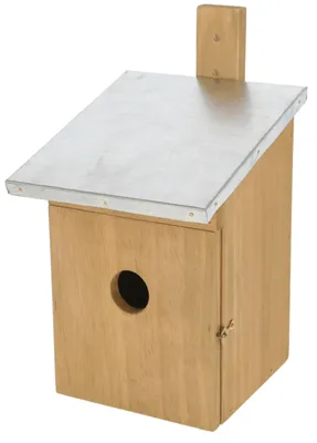 Vogelhaus aus Holz, 17x19x33 cm, mit Metalldach