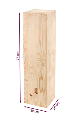 Immagine prodotto di Portapiante in legno 75x20x20 cm - Portafiori fai da te da dipingere nel colore desiderato, decorazione vintage in legno, sgabello per fiori, colonna in legno a forma di blocco, colonna decorativa