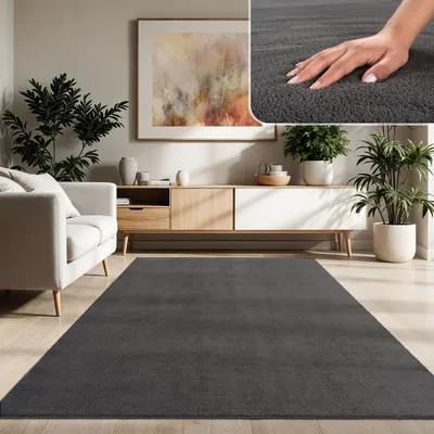 Immagine prodotto di Tappeto moderno per soggiorno a pelo corto lavabile in morbida pelliccia antiscivolo dimensioni 160x220 cm